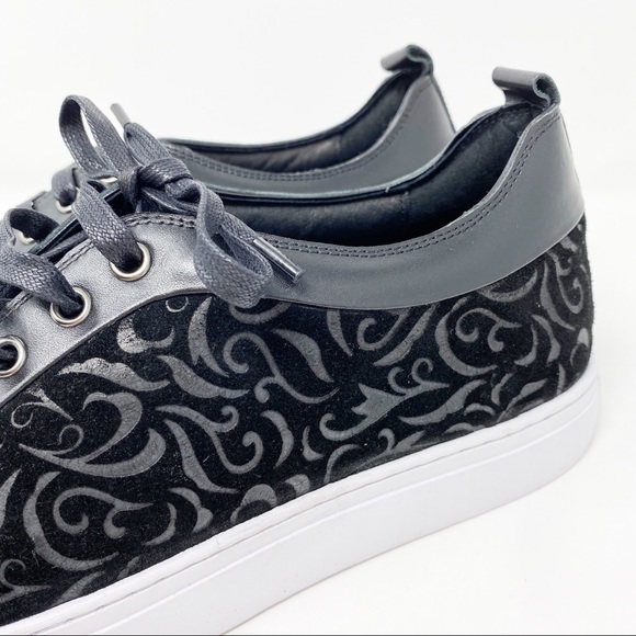 Robert Graham Men's Black Leather CREED Sneakers - Picture 5 of 10